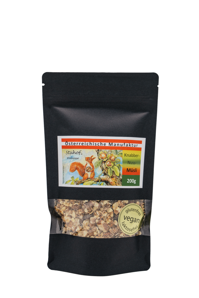 Knabbernuss-Müsli: Apfel-Zimt (glutenfrei) | Stühof Knabbernüsse